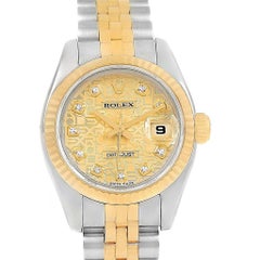 Rolex Datejust Steel Yellow Gold Anniversary Diamond Dial Watch 179173