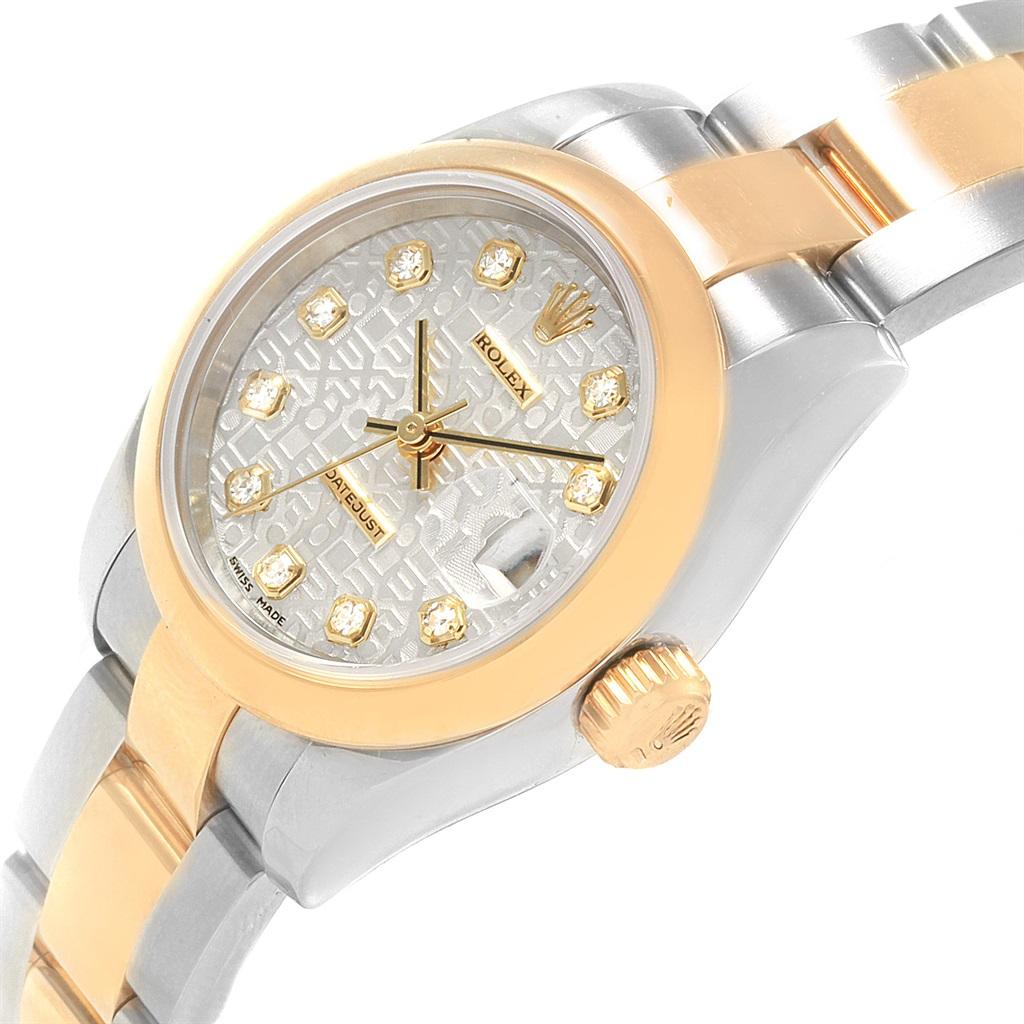 Women's Rolex Datejust Steel Yellow Gold Anniversary Diamond Ladies Watch 179163 For Sale