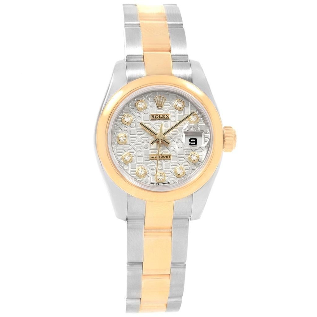 Rolex Datejust Steel Yellow Gold Anniversary Diamond Ladies Watch 179163 For Sale 2