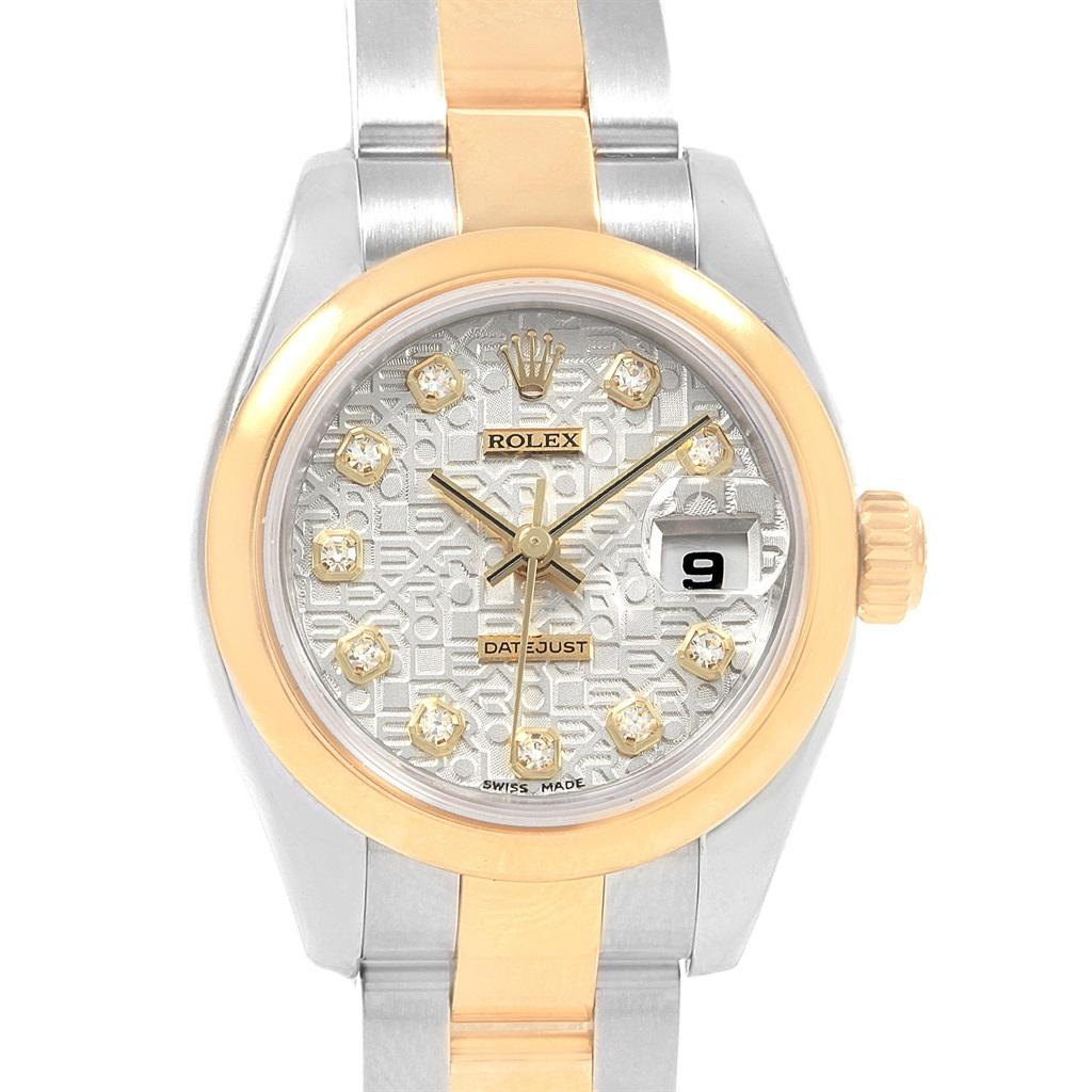 Rolex Datejust Steel Yellow Gold Anniversary Diamond Ladies Watch 179163 For Sale