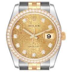 Rolex Datejust Steel Yellow Gold Anniversary Diamond Men's Watch 116243