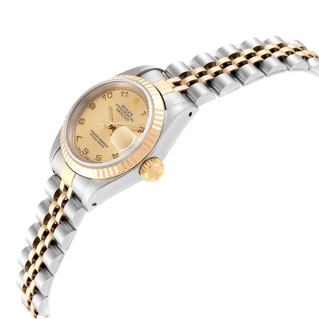Women's Rolex Datejust Steel Yellow Gold Arabic Numerals Ladies Ladies Watch 69173 For Sale