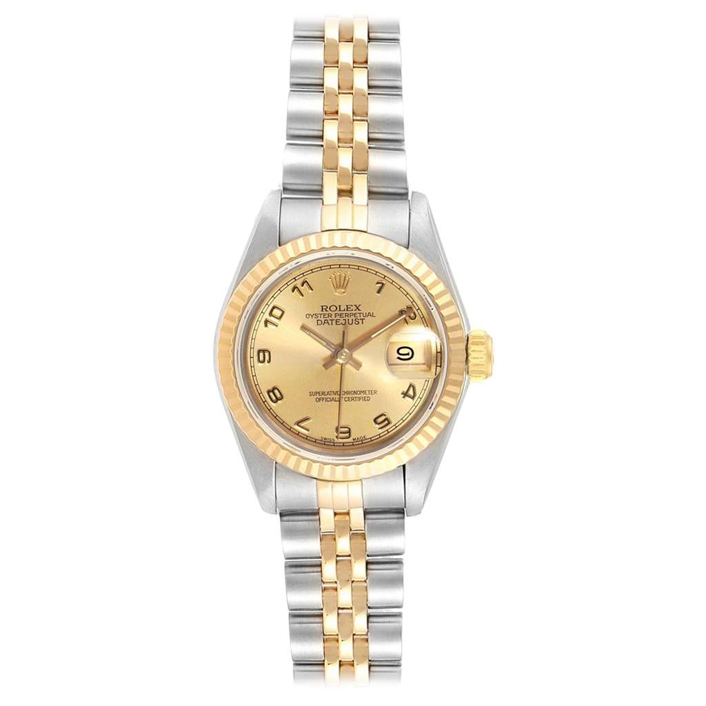 Rolex Datejust Steel Yellow Gold Arabic Numerals Ladies Ladies Watch 69173 For Sale