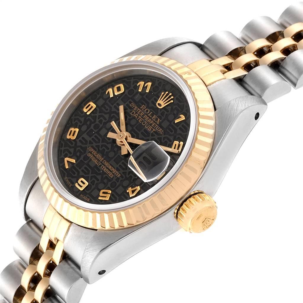 Rolex Datejust Steel Yellow Gold Black Anniversary Dial Ladies Watch 69173 1