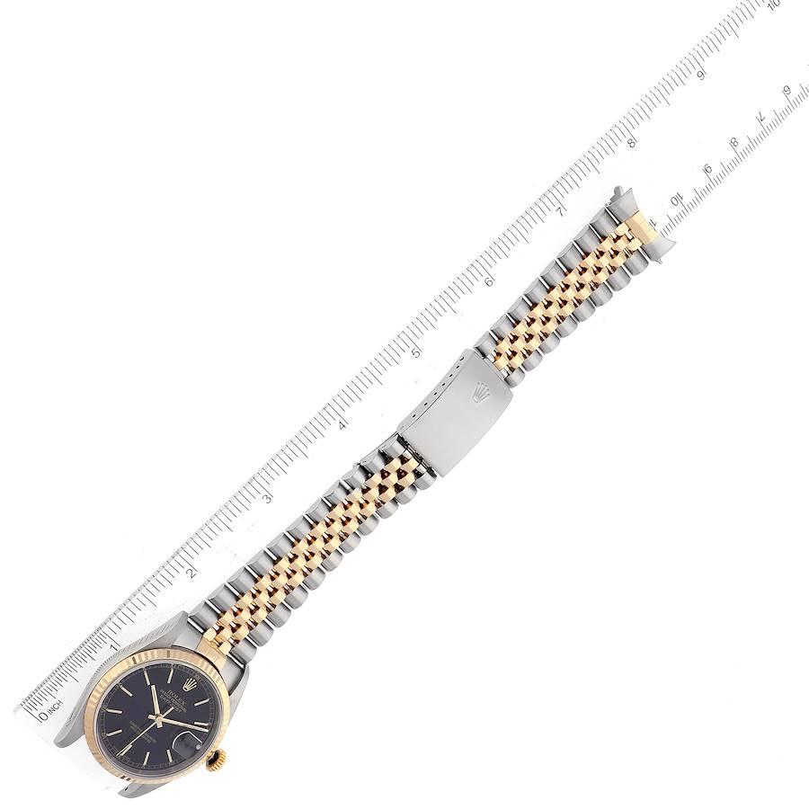 Rolex Datejust Acciaio Oro Giallo Quadrante Nero Acciaio Orologio Uomo 16233 4