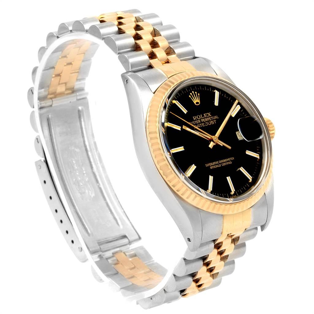 Rolex Datejust Steel Yellow Gold Black Dial Vintage Men's Watch 16013 1