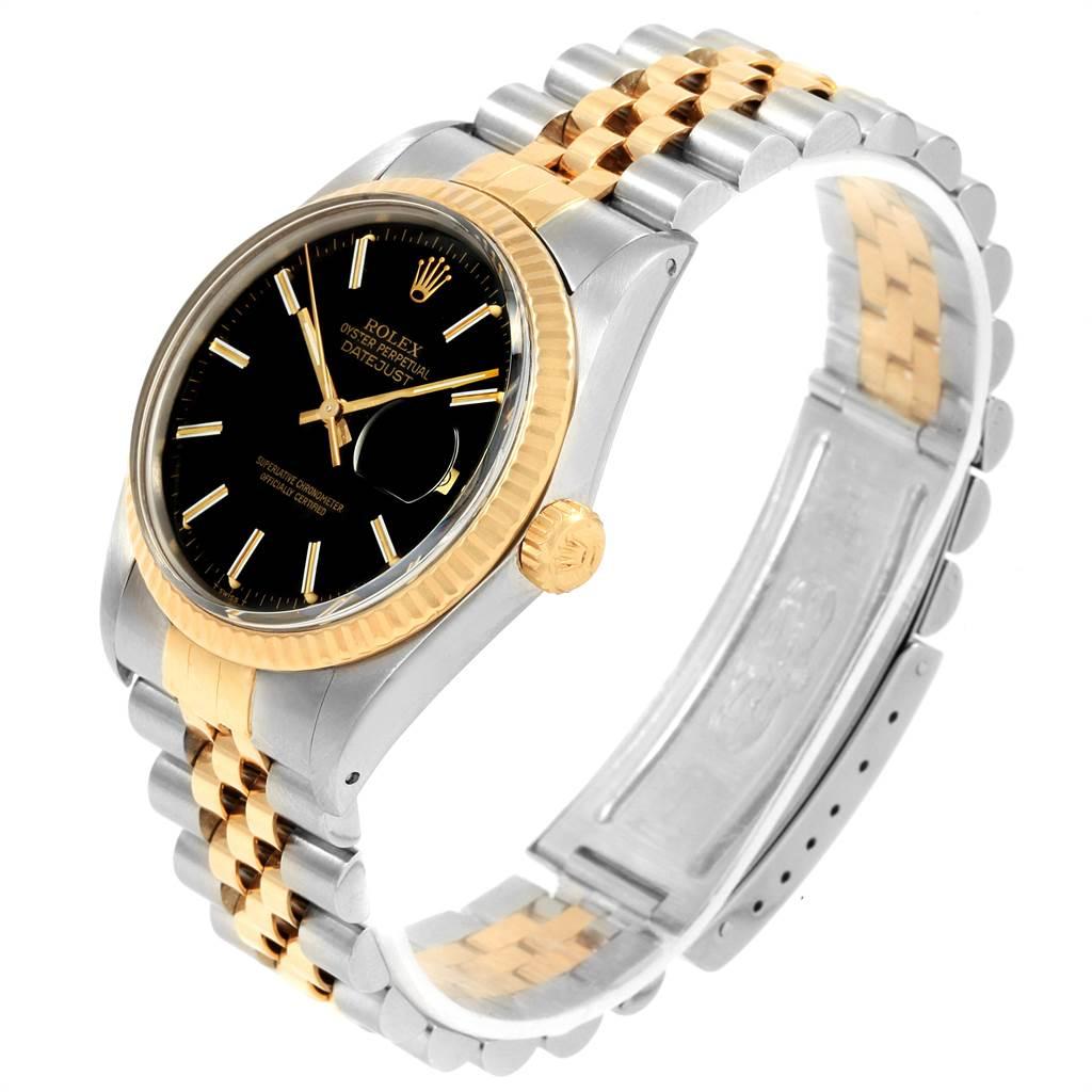 Rolex Datejust Steel Yellow Gold Black Dial Vintage Men's Watch 16013 2