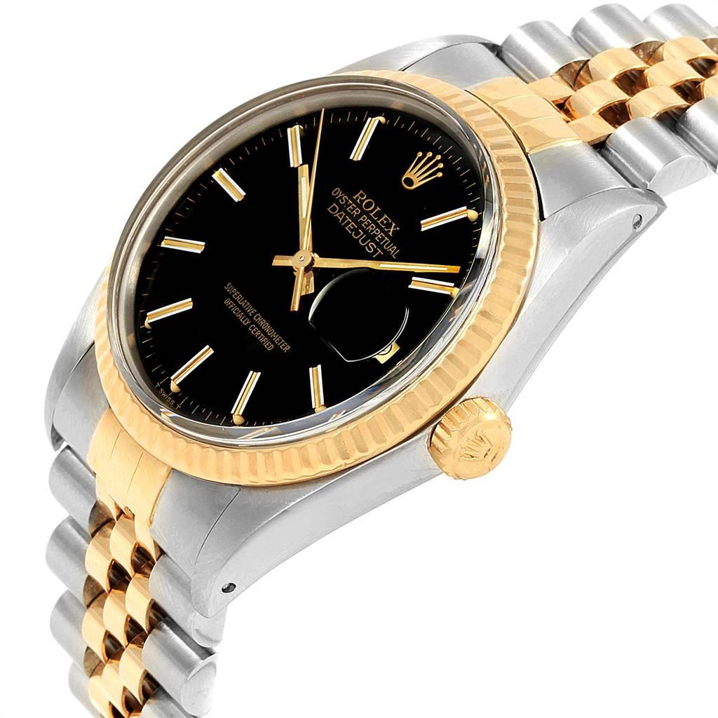 Rolex Datejust Steel Yellow Gold Black Dial Vintage Men's Watch 16013 3