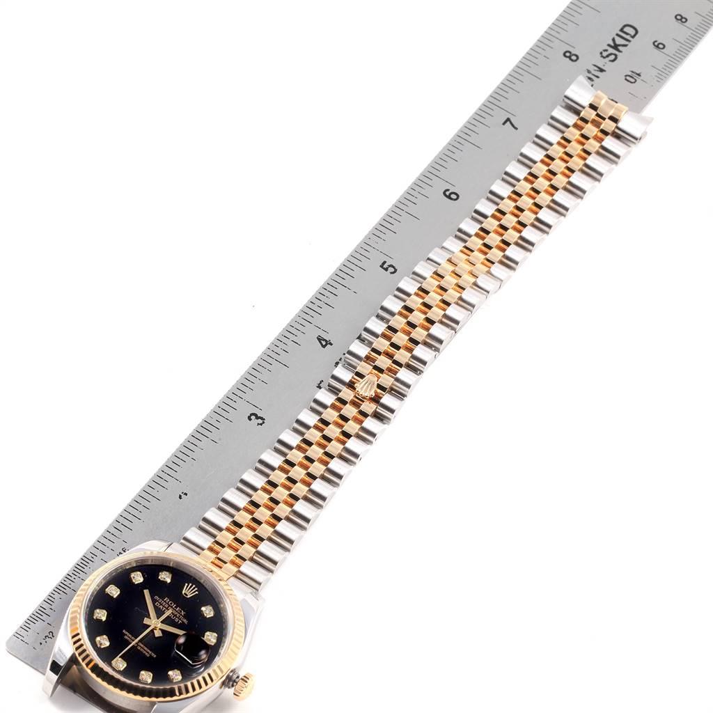 Rolex Datejust Steel Yellow Gold Black Diamond Dial Men's Watch 116233 8