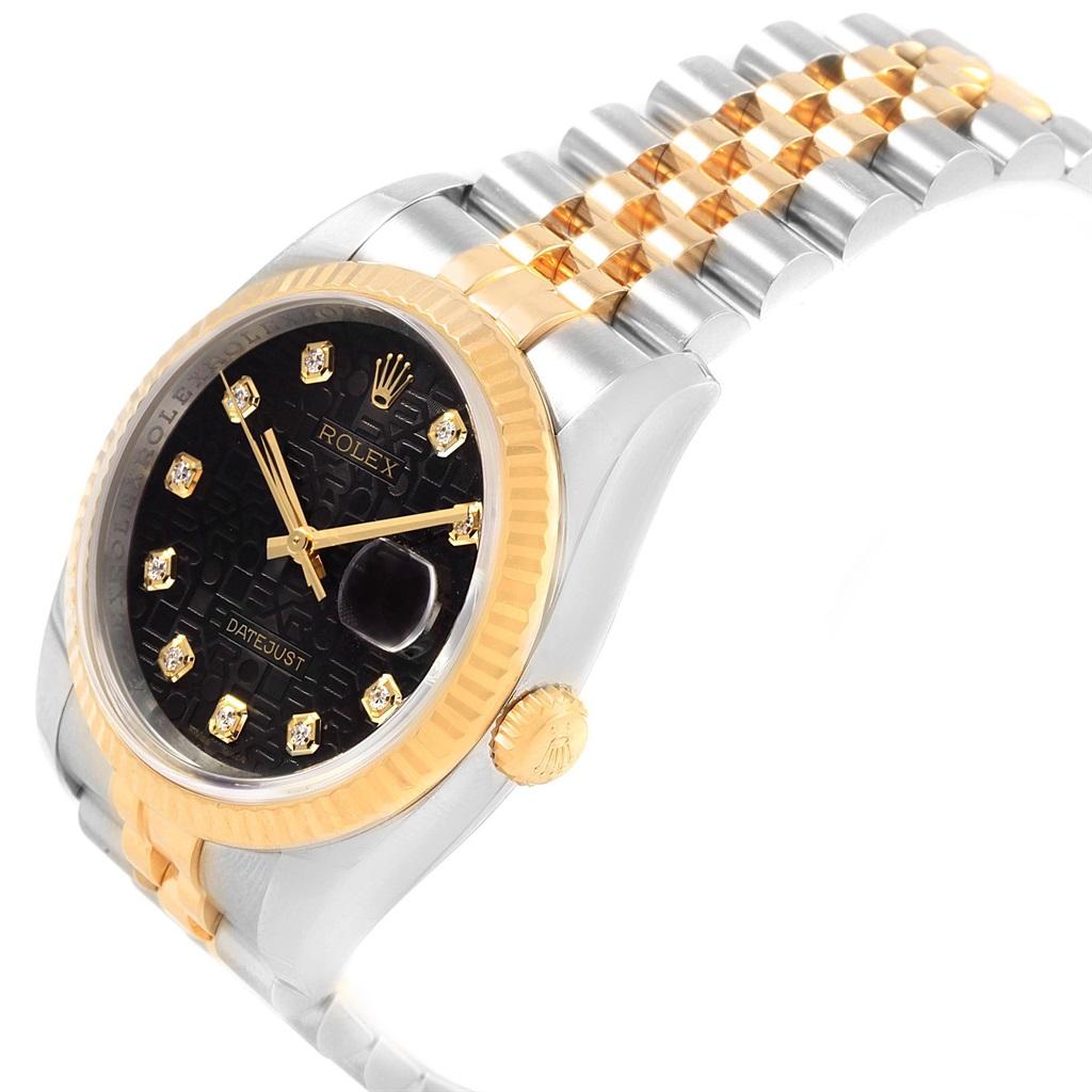 Rolex Datejust Steel Yellow Gold Black Diamond Dial Men’s Watch 116233 3