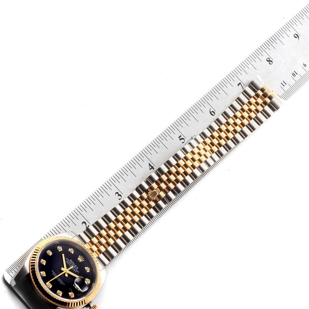 Rolex Datejust Steel Yellow Gold Black Diamond Dial Men’s Watch 116233 For Sale 5