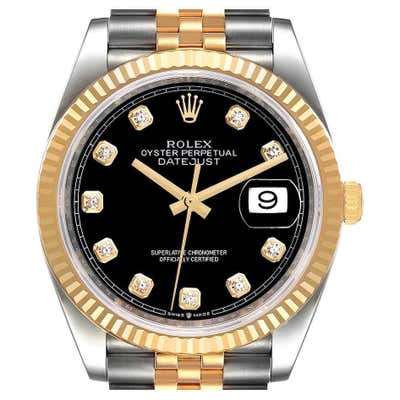 Rolex Datejust Steel 18k Yellow Gold Wimbledon Dial Automatic Watch ...