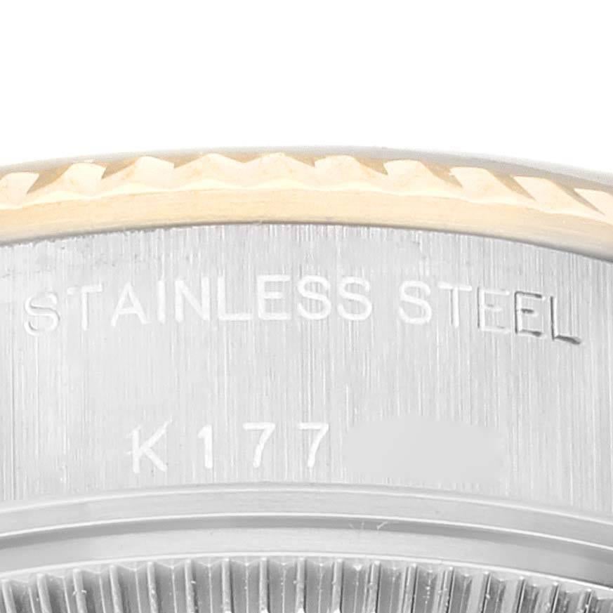 Women's Rolex Datejust Steel Yellow Gold Black Diamond Dial Watch 79173