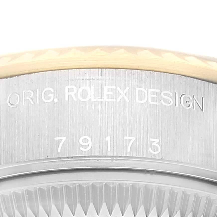 Rolex Datejust Steel Yellow Gold Black Diamond Dial Watch 79173 1