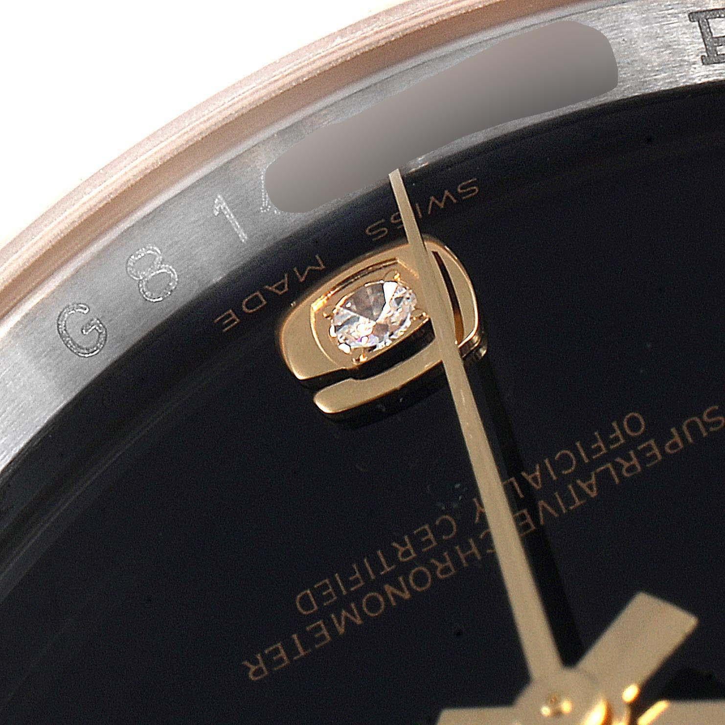 Rolex Datejust Stahl Gelbgold Schwarzer Onyx Diamant Herrenuhr 116233 im Angebot 3
