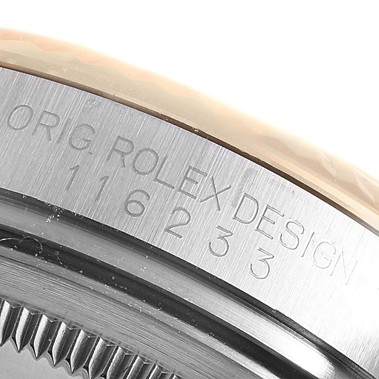 Rolex Datejust Stahl Gelbgold Schwarzer Onyx Diamant Herrenuhr 116233 im Angebot 5