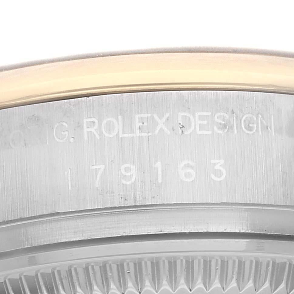 Rolex Montre Datejust en acier, or jaune et cadran bleu, pour femmes 179163 en vente 3