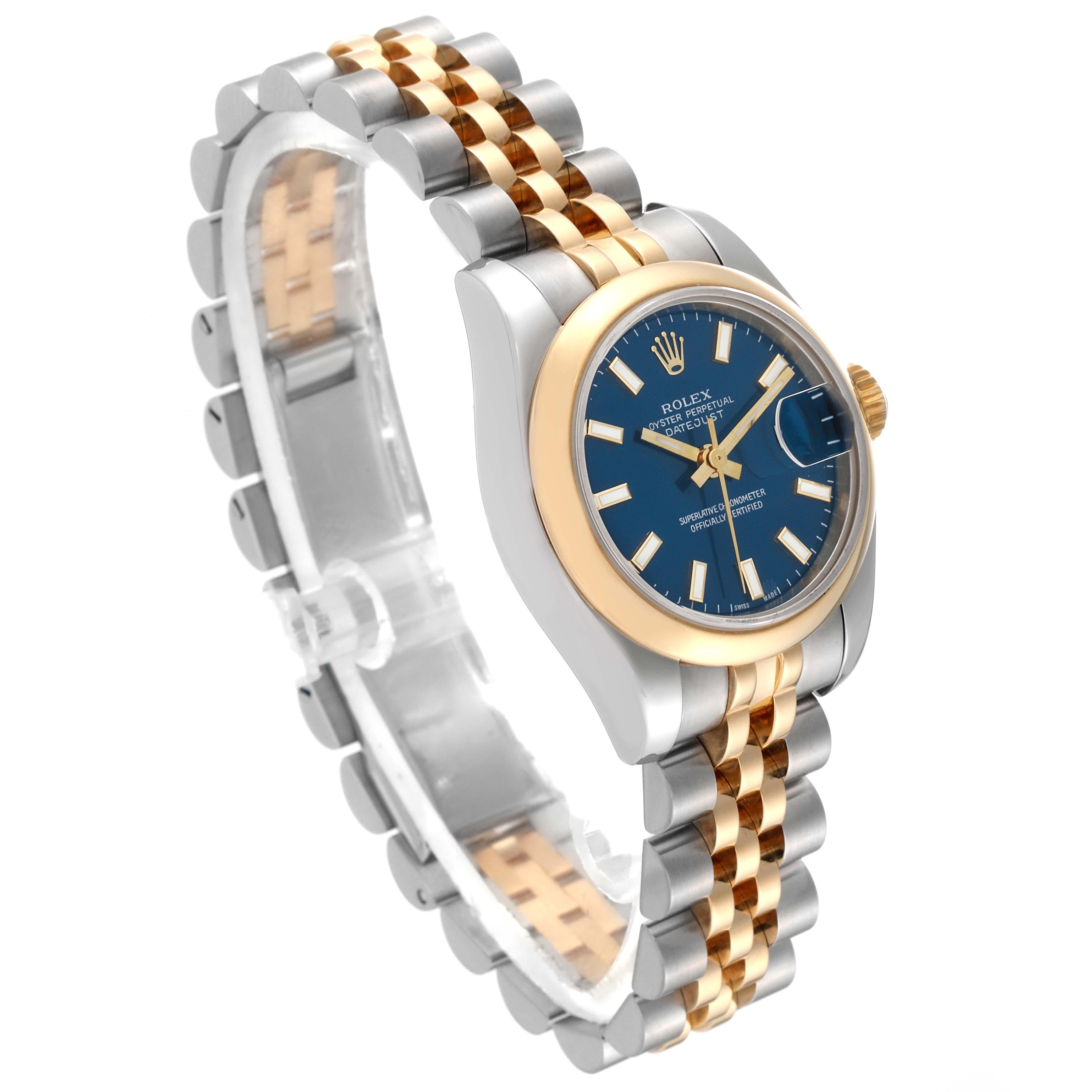 Rolex Datejust Steel Yellow Gold Blue Dial Ladies Watch 179163 For Sale 4