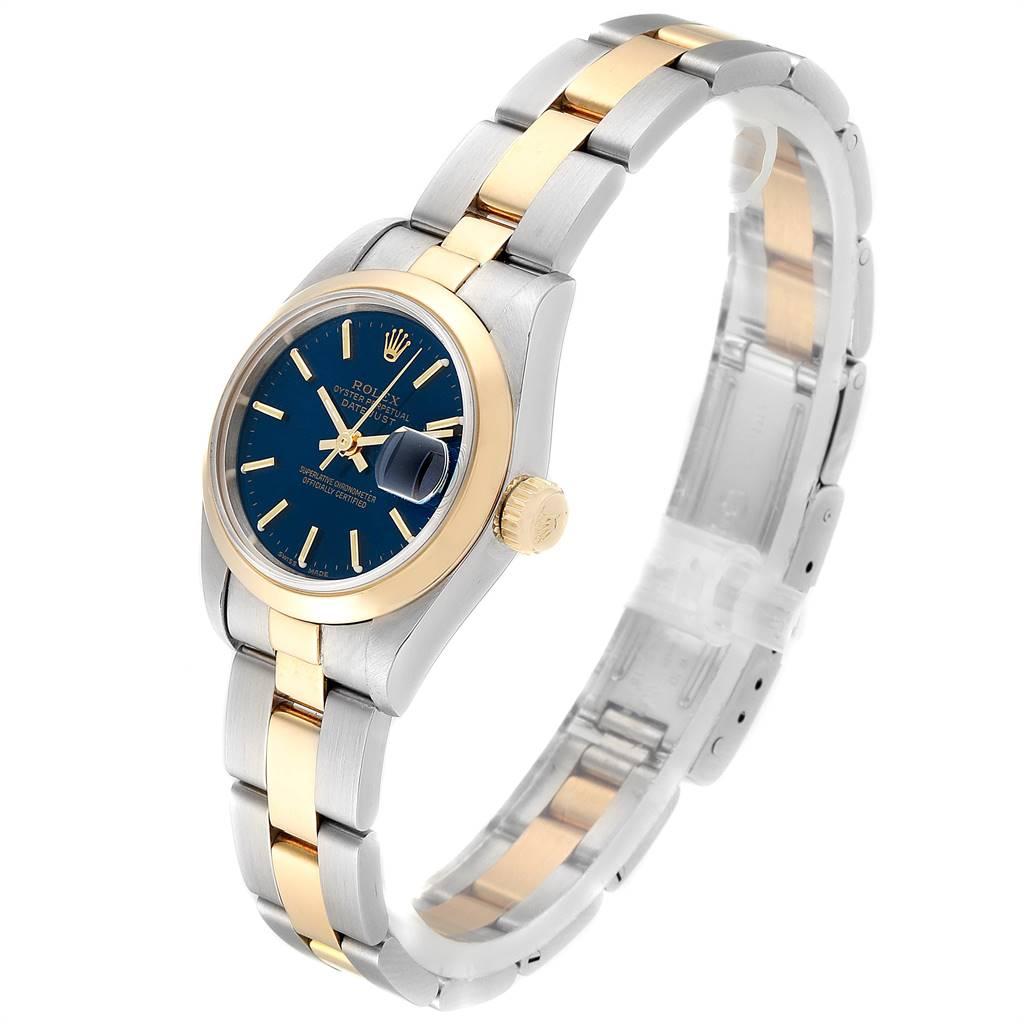 Women's Rolex Datejust Steel Yellow Gold Blue Dial Ladies Watch 69163