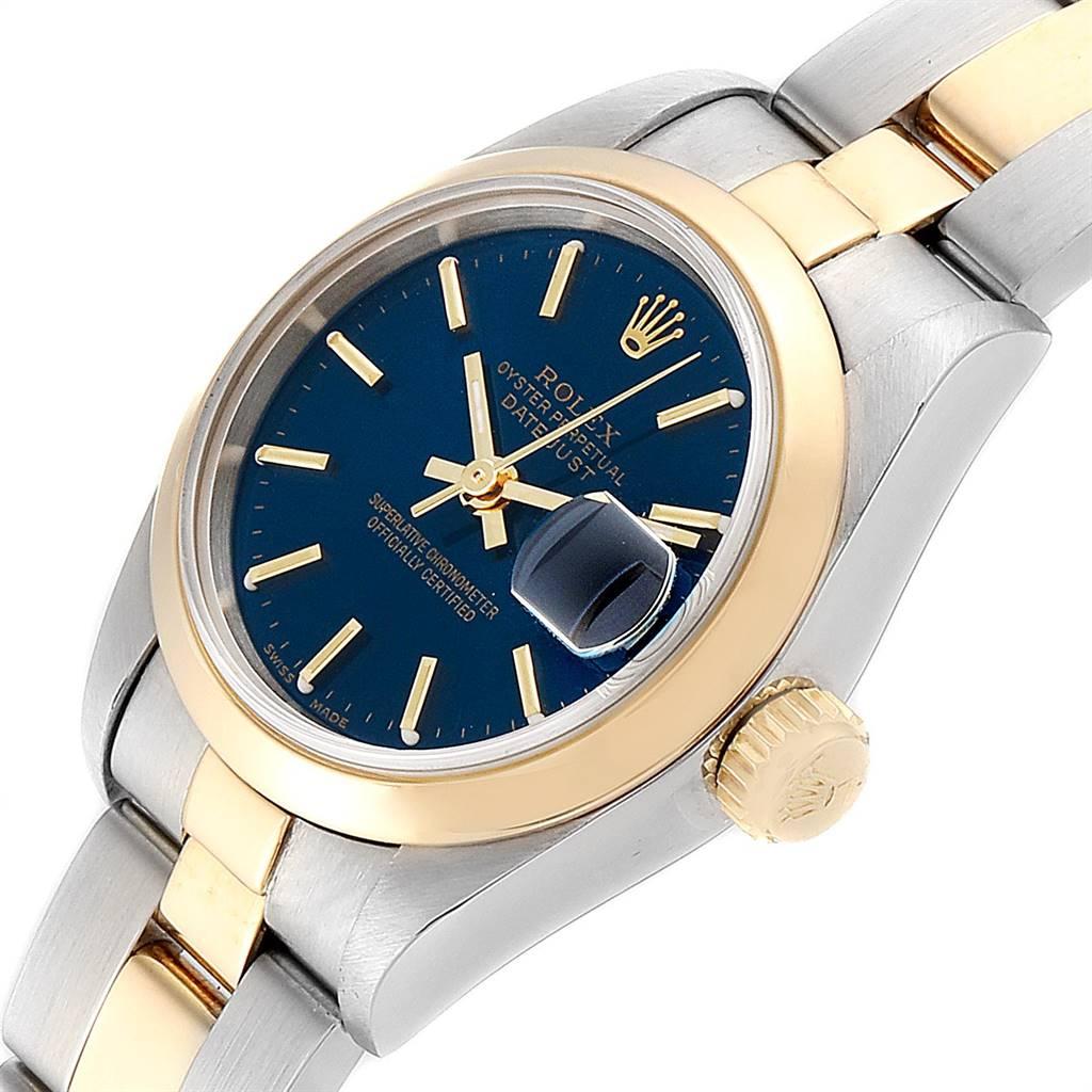 Rolex Datejust Steel Yellow Gold Blue Dial Ladies Watch 69163 1