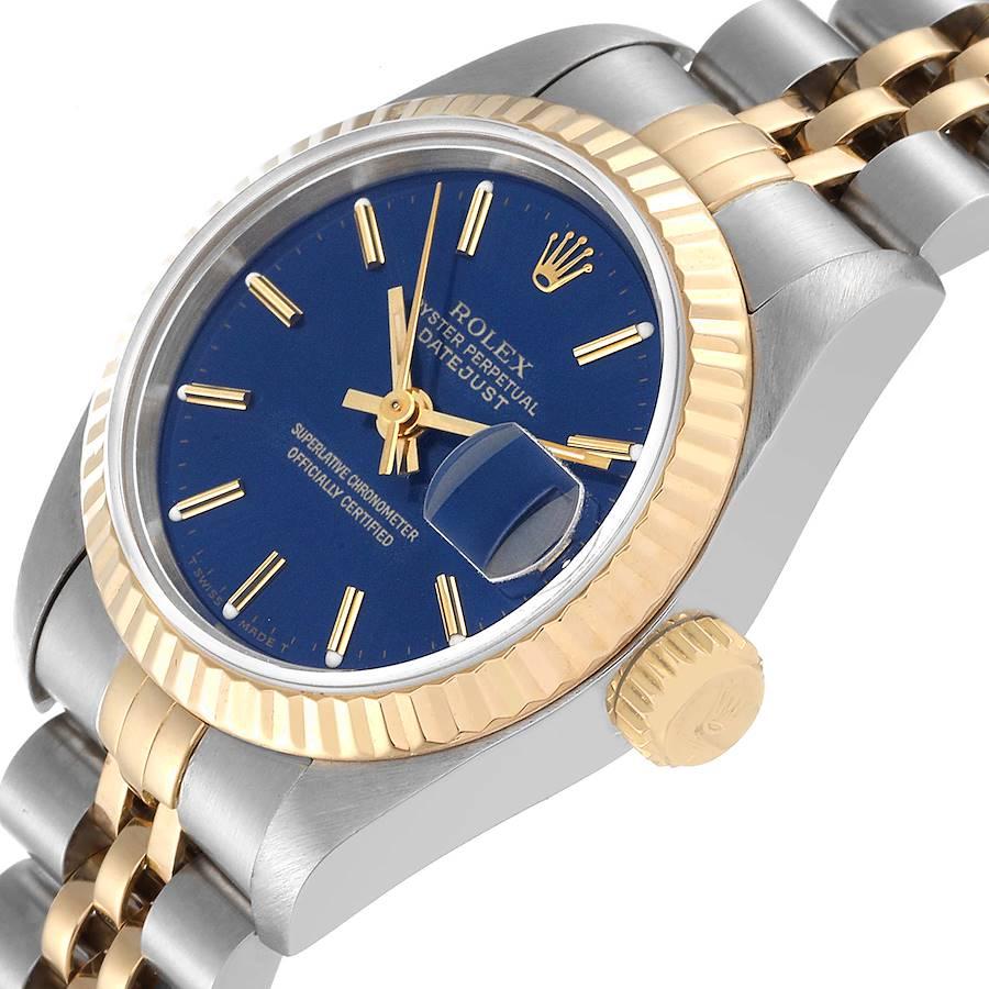 Women's Rolex Datejust Steel Yellow Gold Blue Dial Ladies Watch 69173