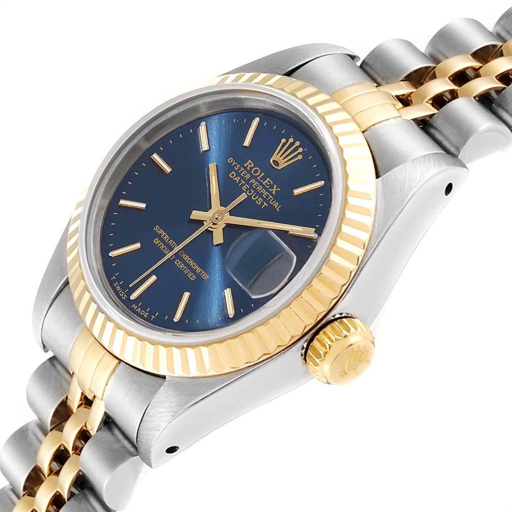 Rolex Datejust Steel Yellow Gold Blue Dial Ladies Watch 69173 For Sale 1