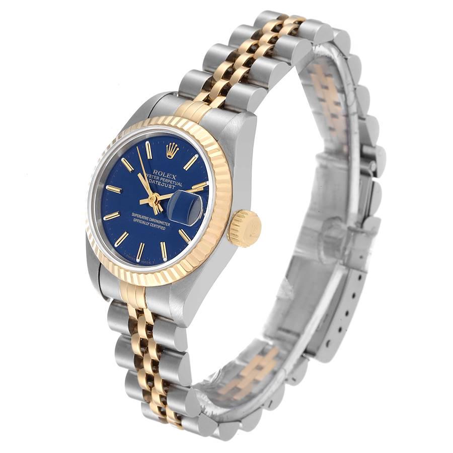 Rolex Datejust Steel Yellow Gold Blue Dial Ladies Watch 69173 1