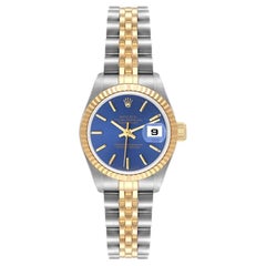 Rolex Datejust Steel Yellow Gold Blue Dial Ladies Watch 69173