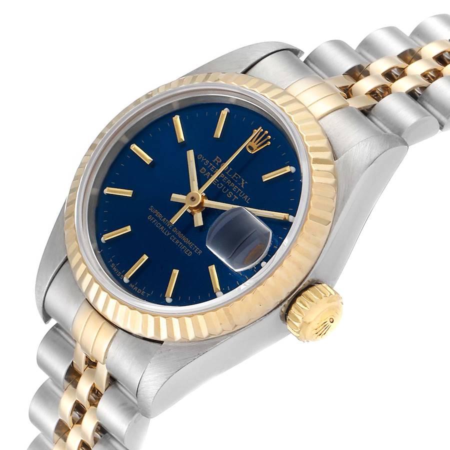 Rolex Datejust Steel Yellow Gold Blue Dial Ladies Watch 79173 1
