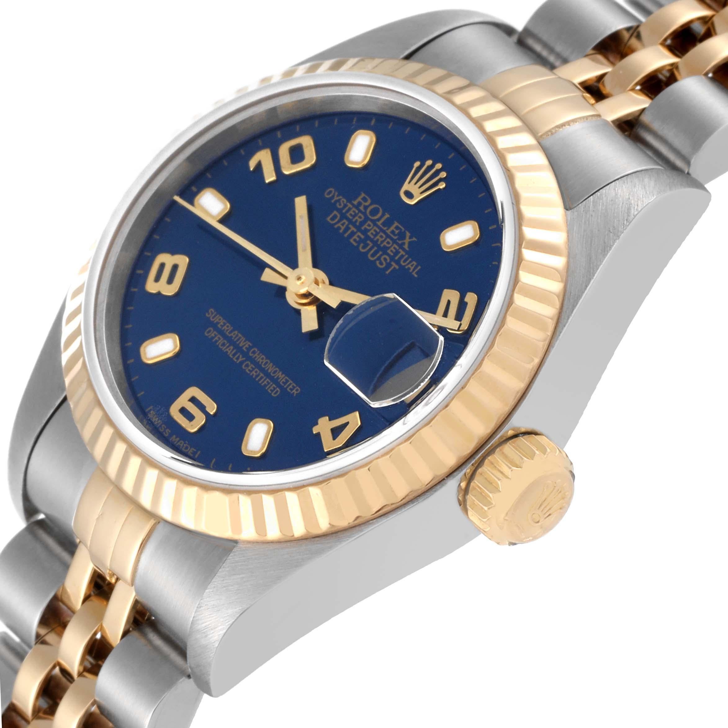 Women's Rolex Datejust Steel Yellow Gold Blue Dial Ladies Watch 79173