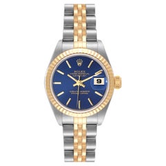 Rolex Datejust Steel Yellow Gold Blue Dial Ladies Watch 79173