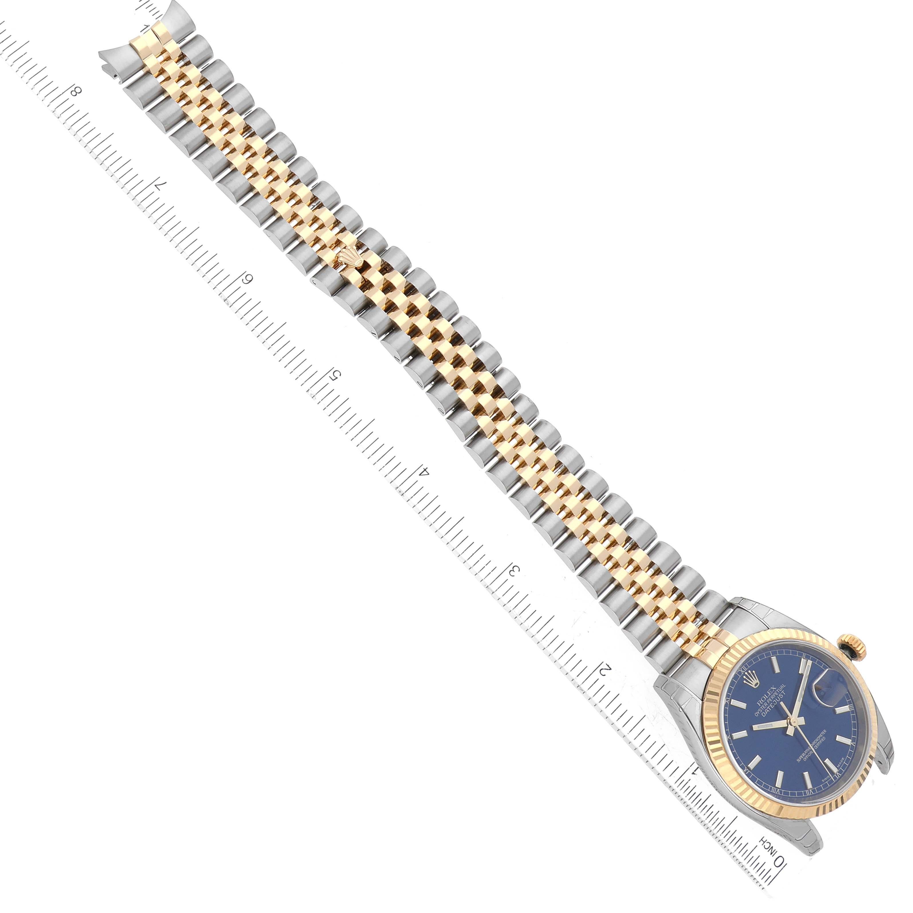 Rolex Datejust Steel Yellow Gold Blue Dial Mens Watch 116233 Box Papers 4