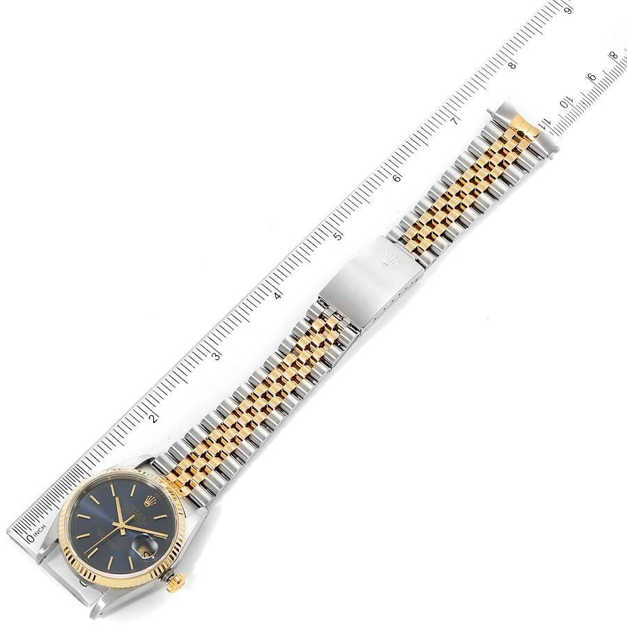 Rolex Datejust Steel Yellow Gold Blue Dial Men's Watch 16233 7