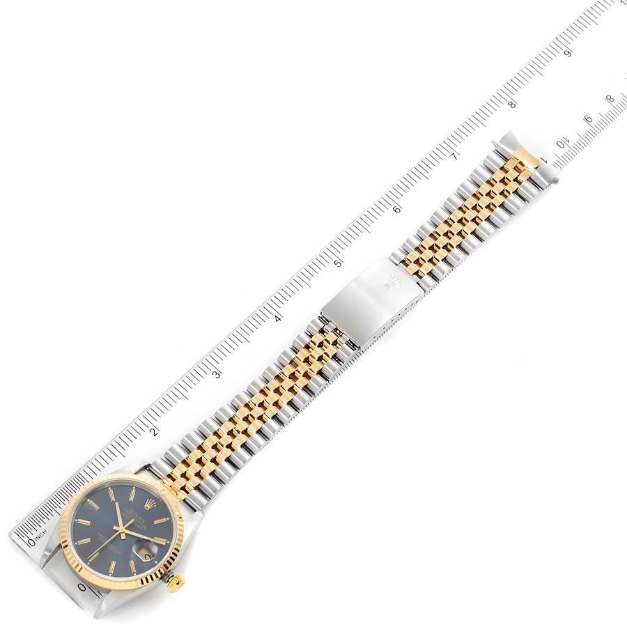 Rolex Datejust Steel Yellow Gold Blue Dial Men’s Watch 16233 Papers 6