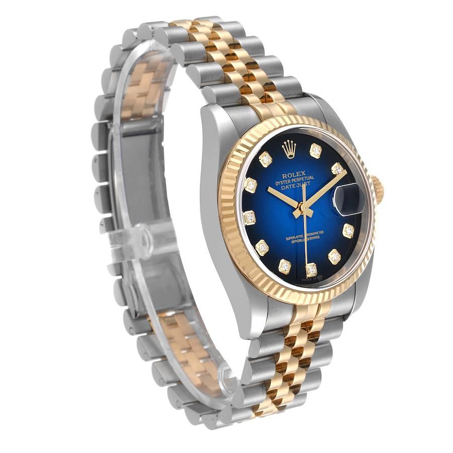 rolex datejust blue and gold