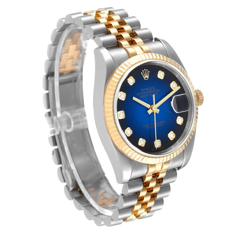 gold rolex with blue face