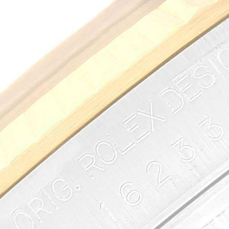 Rolex Datejust Stahl-Gelbgold-Uhr mit blauer Vignette und Diamant-Zifferblatt 16233 im Angebot 2