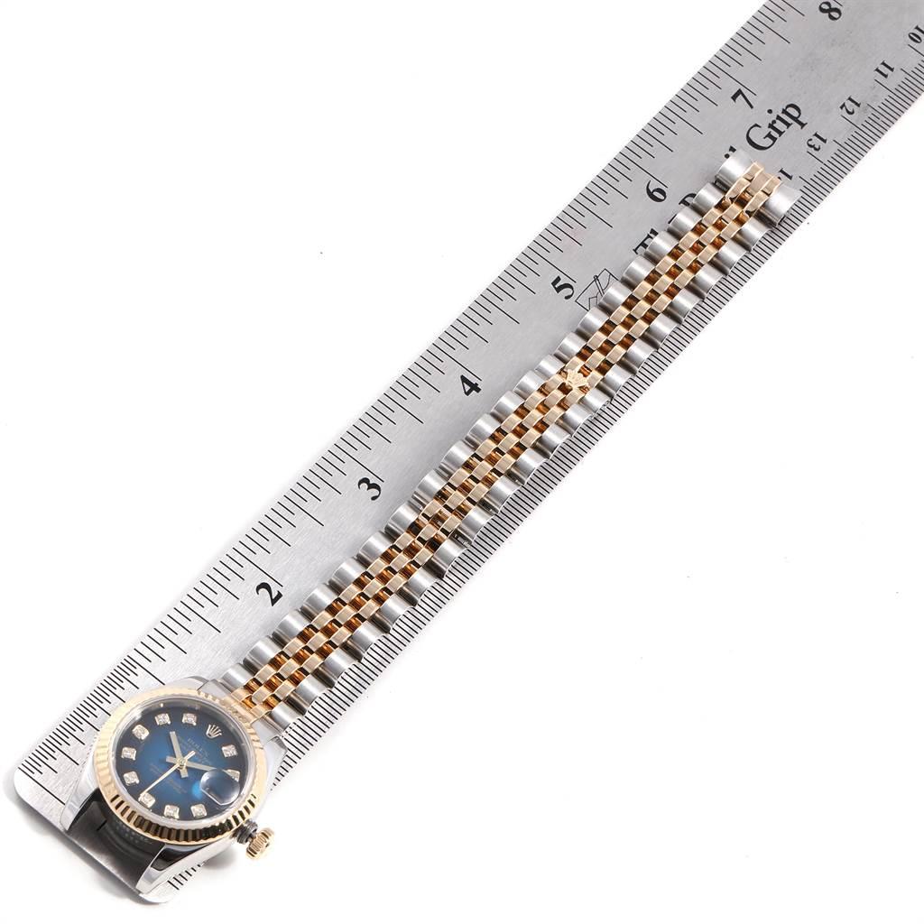 Rolex Datejust Steel Yellow Gold Blue Vignette Diamond Ladies Watch 179173 For Sale 5