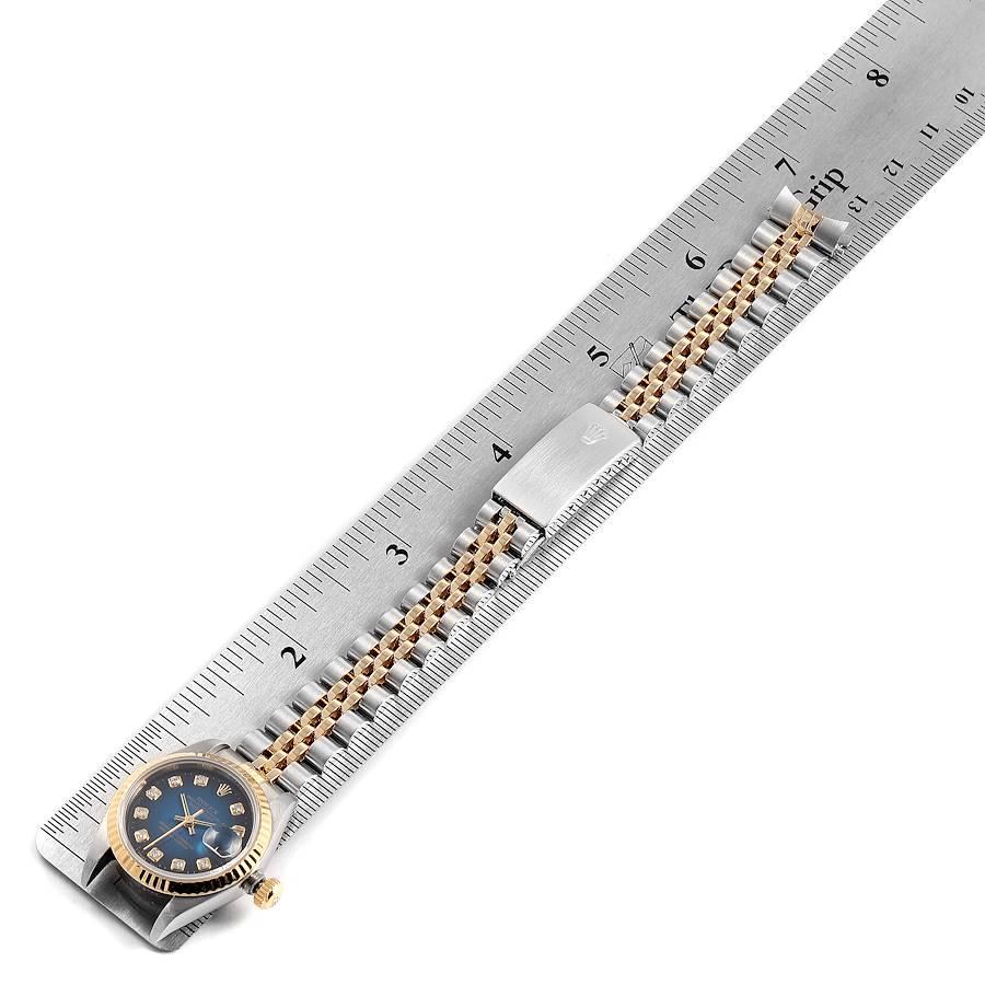 Rolex Datejust Steel Yellow Gold Blue Vignette Diamond Ladies Watch 79173 6