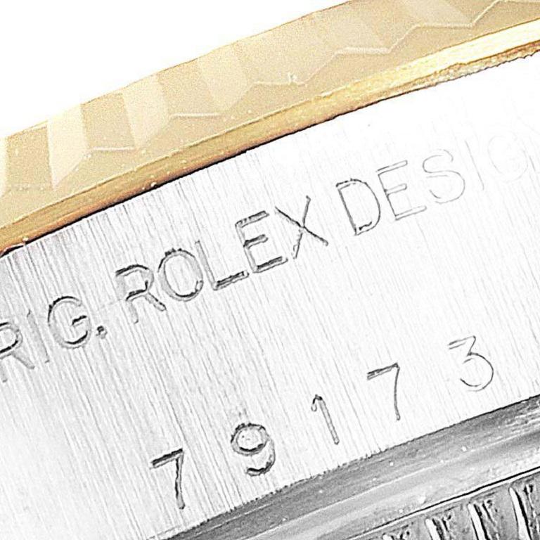 Rolex Datejust Steel Yellow Gold Blue Vignette Diamond Ladies Watch 79173 For Sale 3