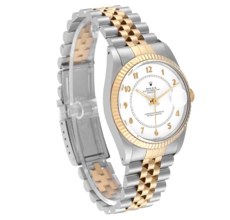 Rolex Datejust Stahl Gelbgold Boiler Gauge Zifferblatt Vintage Herrenuhr 16013 im Zustand „Gut“ im Angebot in Atlanta, GA