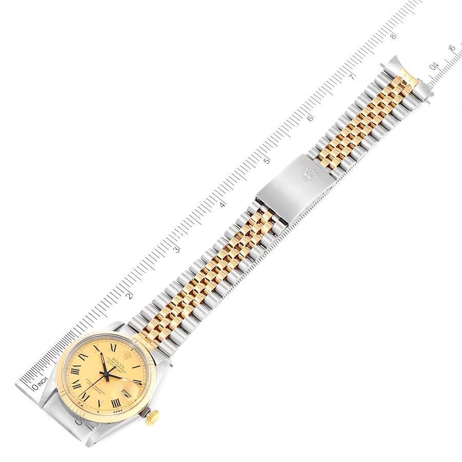 Rolex Montre Datejust vintage en acier et or jaune avec cadran à boucle pour hommes 16013 en vente 6