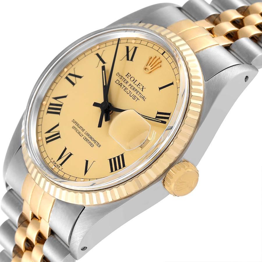 Rolex Montre Datejust vintage en acier et or jaune avec cadran à boucle pour hommes 16013 en vente 1