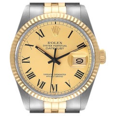 Rolex Datejust Steel Yellow Gold Buckley Dial Vintage Mens Watch 16013