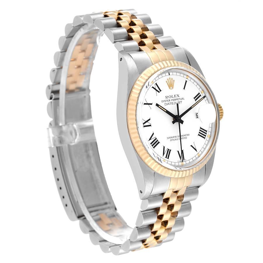 Rolex Datejust Steel Yellow Gold Buckley Dial Vintage Watch 16013 In Good Condition In Atlanta, GA