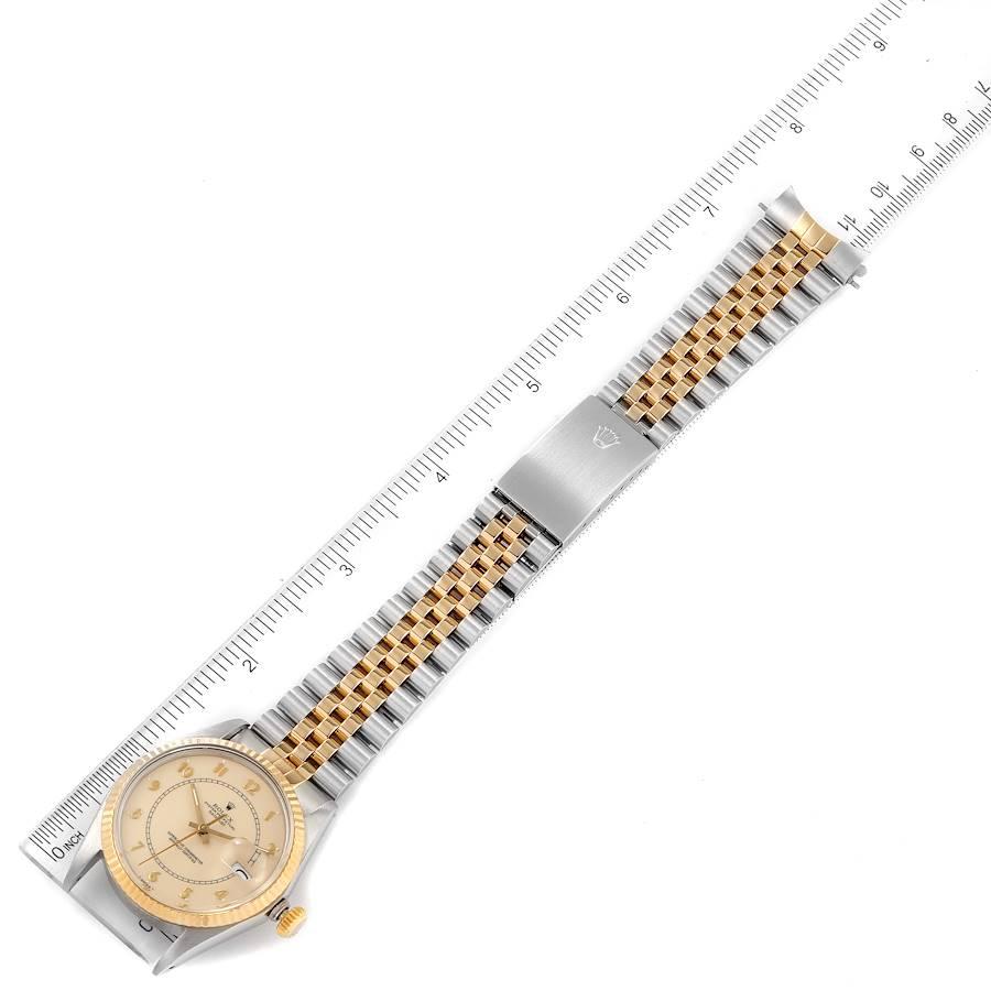 Rolex Datejust Steel Yellow Gold Bullseye Dial Vintage Watch 16013 Box Papers For Sale 3