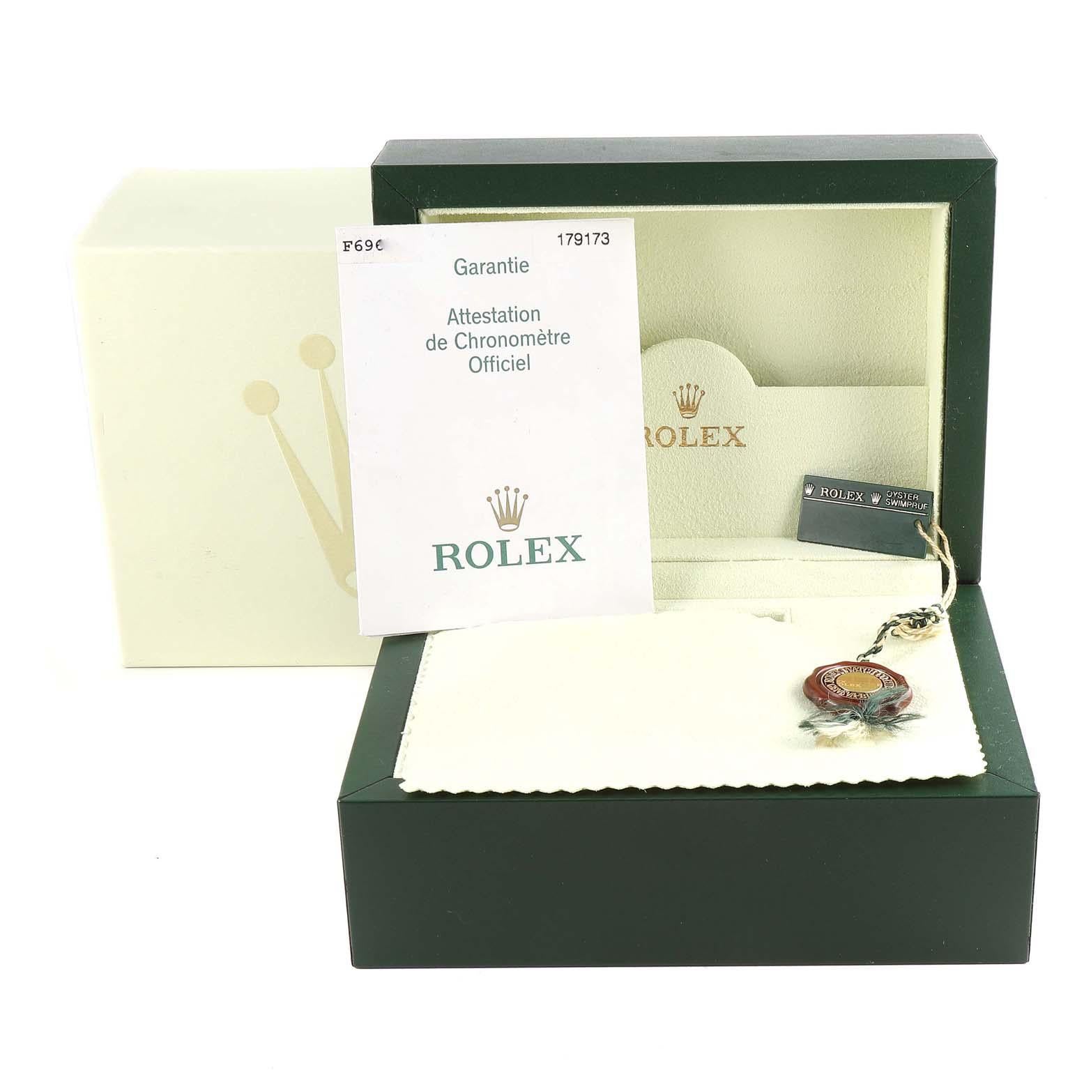 Rolex Datejust Acier Or Jaune Cadran Champagne Montre Femme 179173 Boîte Papiers en vente 4