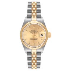 Rolex Datejust Stahl-Damenuhr 69173 mit Champagner-Zifferblatt