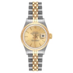 Rolex Datejust Steel Yellow Gold Champagne Dial Ladies Watch 69173