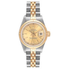 Rolex Datejust Steel Yellow Gold Champagne Dial Ladies Watch 69173